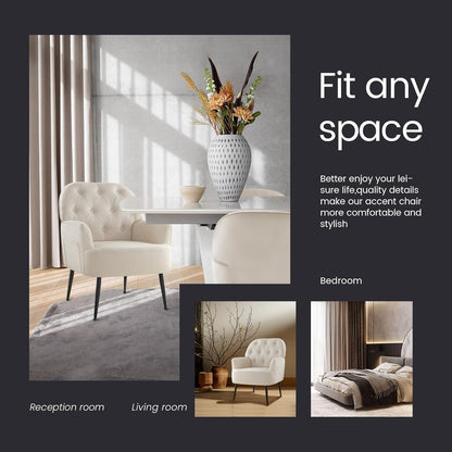 Bequemer Lounge Sessel mit Seitentasche – Modernes Design in Beige