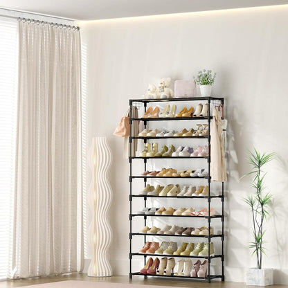 Vicye Schuhregal 10 Ebenen Metall für 50 Paar Schuhe 155cm