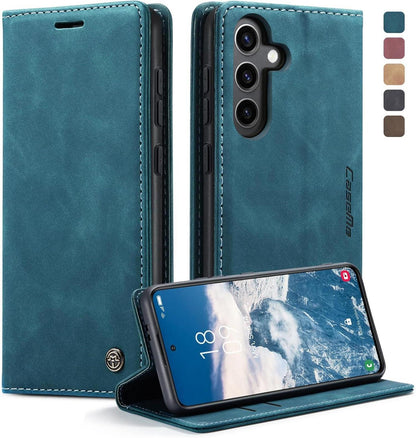 Samsung Galaxy S24 5G Handyhülle Premium Leder Flip Case mit