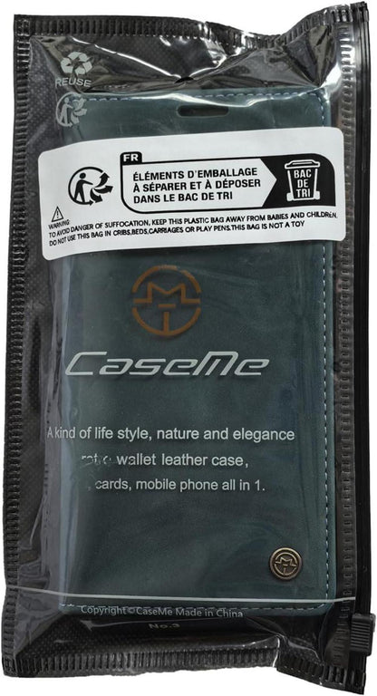 Samsung Galaxy S24 5G Handyhülle Premium Leder Flip Case Blaugrün