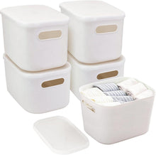 Aufbewahrungsbox mit Deckel 5er Set Weiß 7L Organizer Kit