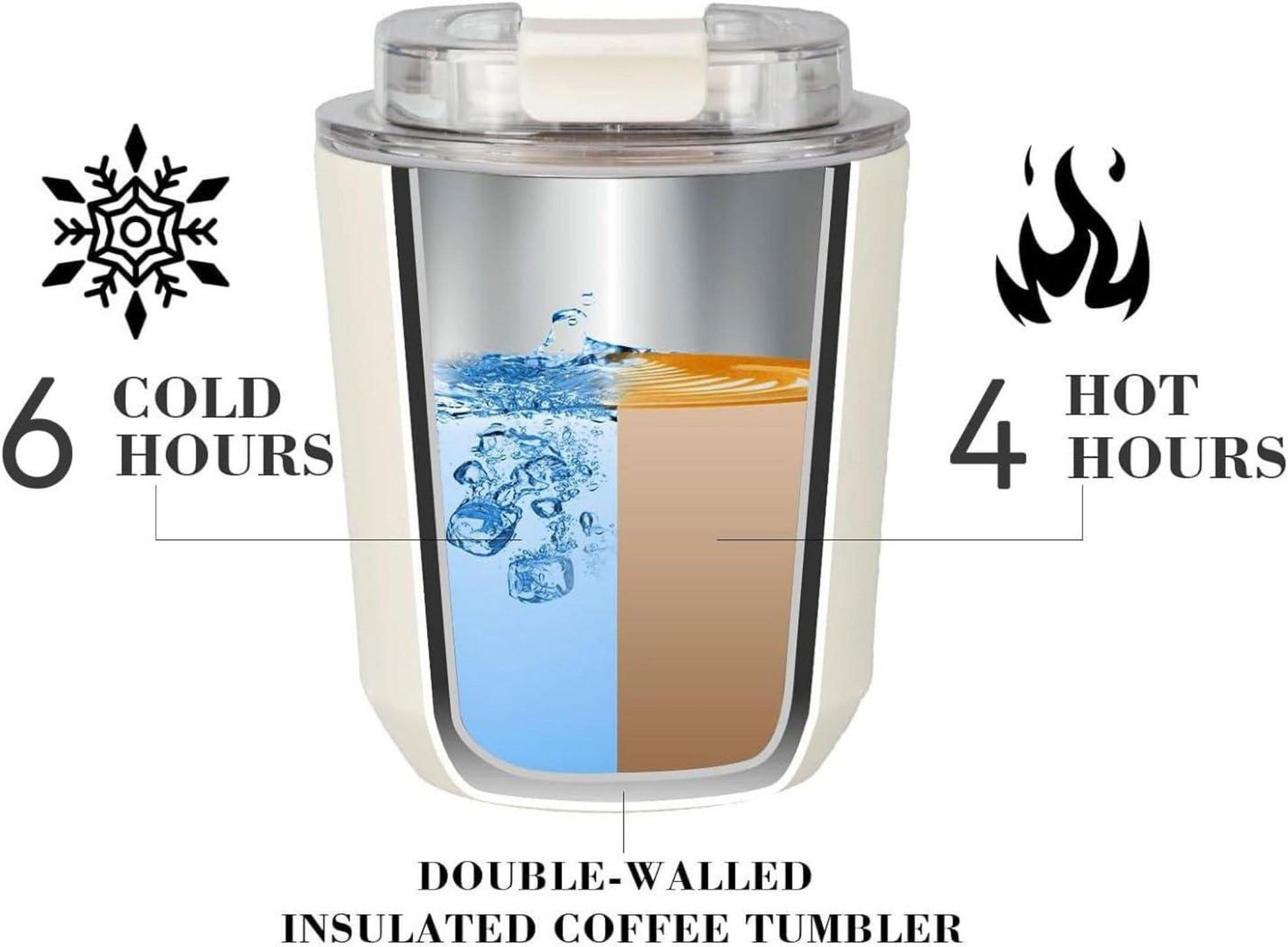ERBO Kaffeebecher to go 280ml Thermobecher mit Deckel Beige