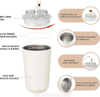 Thermobecher Kaffee to go 380ml Auslaufsicher mit Deckel