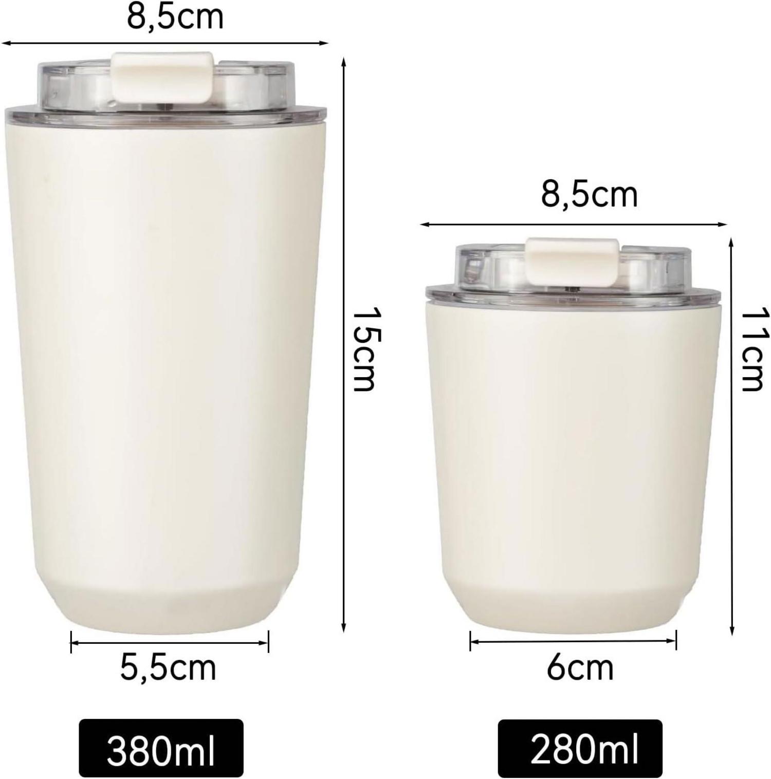 Thermobecher Kaffee to go doppelwandig 380ml Auslaufsicher mit Deckel