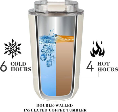 Thermobecher Kaffee to go 380ml Auslaufsicher mit Deckel Beige