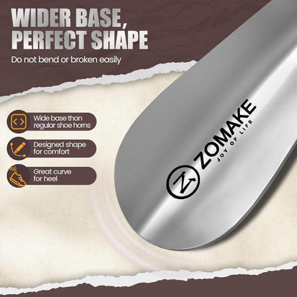 ZOMAKE Mini Schuhlöffel aus Edelstahl 15cm Silber