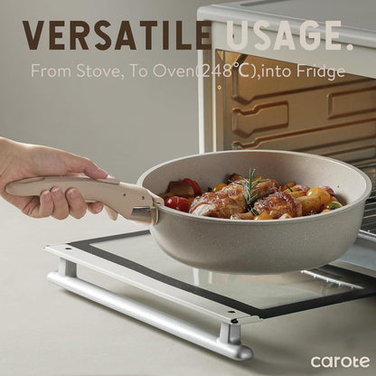 CAROTE Töpfe Pfannen Set 8-teilig abnehmbare Griffe