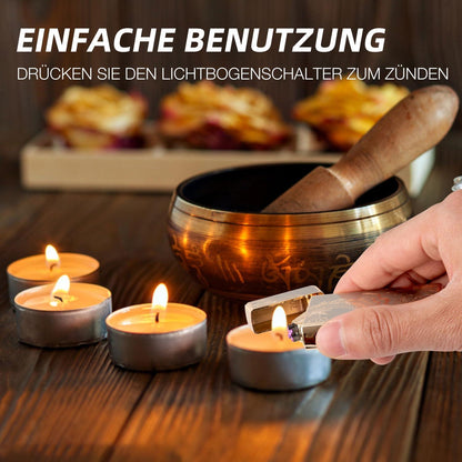 Elektrisches Plasma Feuerzeug USB Aufladbar Goldener Drache mit Batterieanzeige