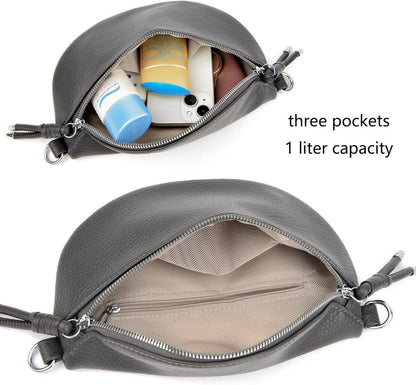 Atgbiem Umhängetasche Damen Crossbody Bag Dunkelgrau mit Kreditkartenhalter