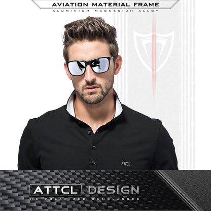 ATTCL Herren Polarisierte Al-Mg Sonnenbrille Ultraleicht