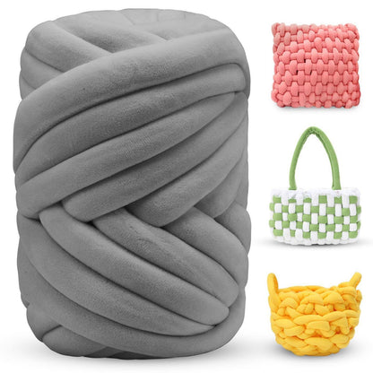 Armstricken Wolle Dunkelgrau 500g - Chunky Garn zum Häkeln & Stricken