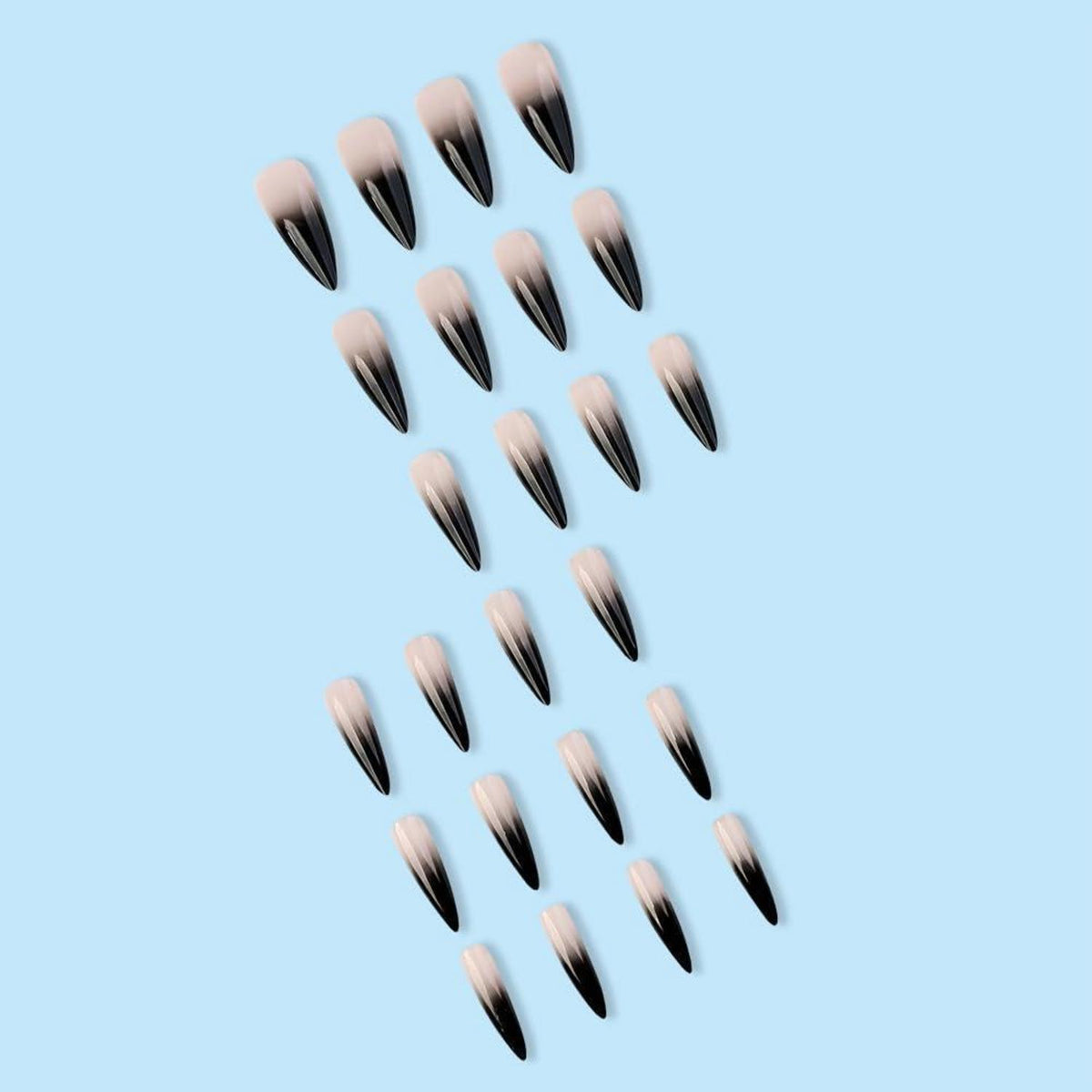 MouyouGlow Stiletto Halloween Nägel – Nude Schwarz Gothic