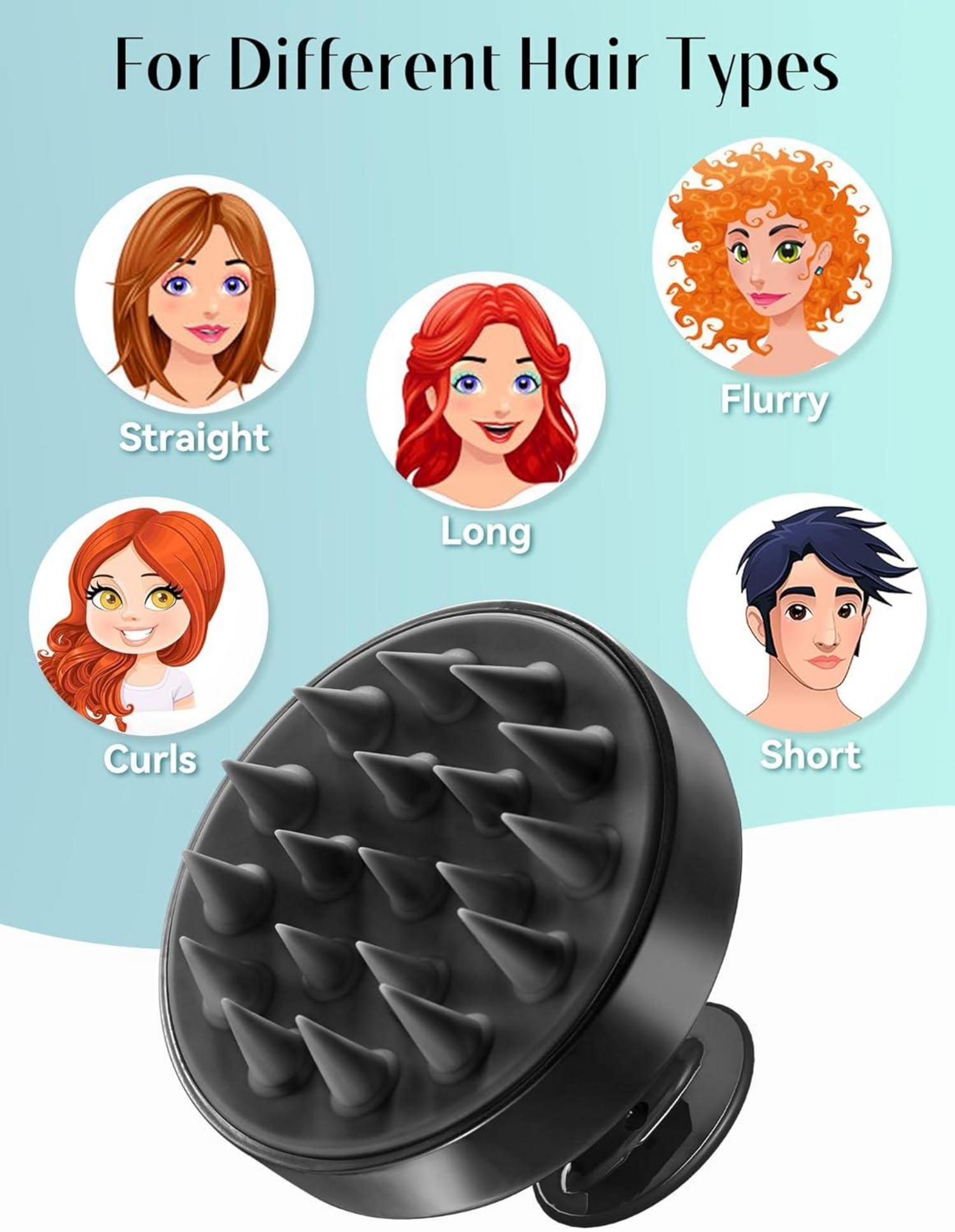 HEETA Kopfmassagebürste für Haar - Sanftes Shampoo Peeling - Schwarz