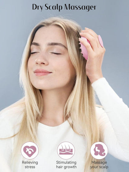 HEETA Kopfhaut Massagebürste mit Silikonborsten Rosa