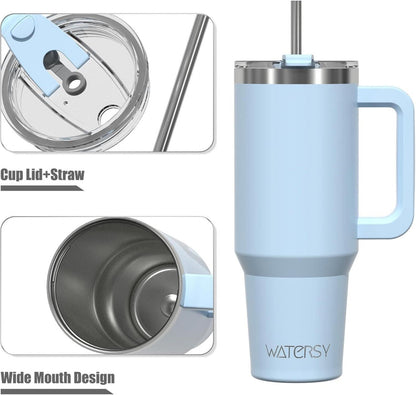 Isolierter Kaffeebecher 40oz Edelstahl Thermobecher blau mit