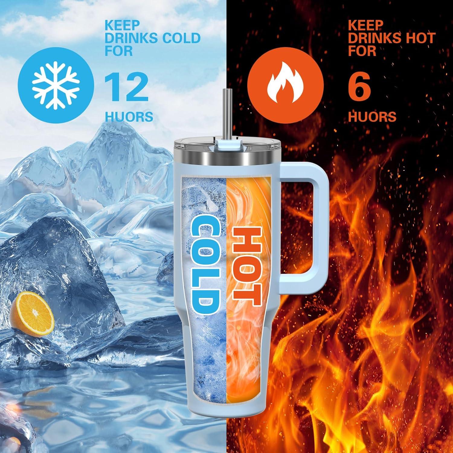 Isolierter 40oz Kaffeebecher to Go Thermo Edelstahl Blau Trinkbecher