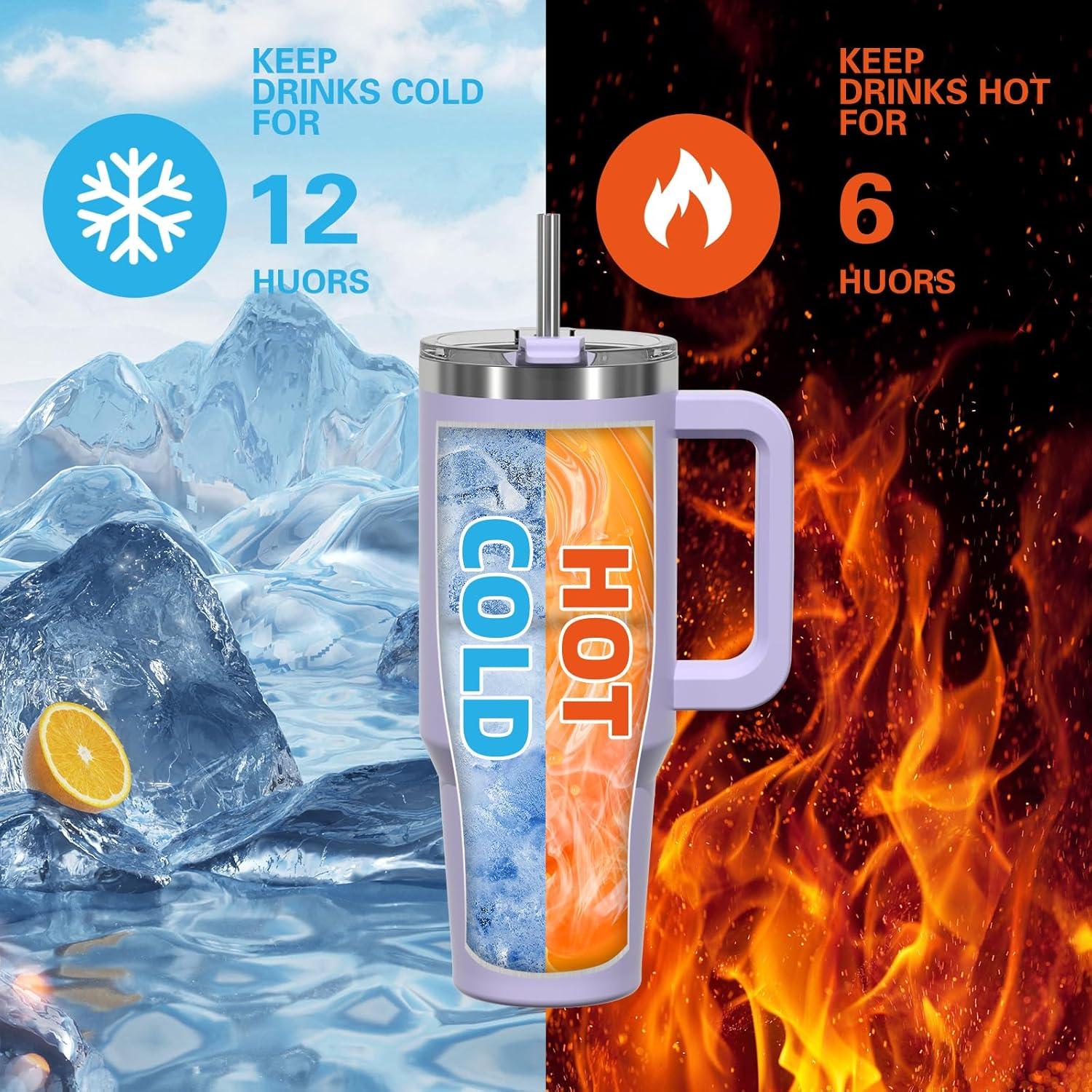 Isolierter Kaffeebecher to Go Doppelwandiger Edelstahl Vakuum Thermobecher Lila 40oz