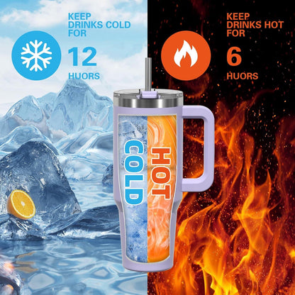 Isolierter Kaffeebecher to Go Doppelwandiger Edelstahl Vakuum Thermobecher Lila 40oz