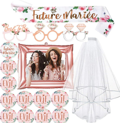 Bride to be Party Deko Set iZoeL Glitzer Rosegold