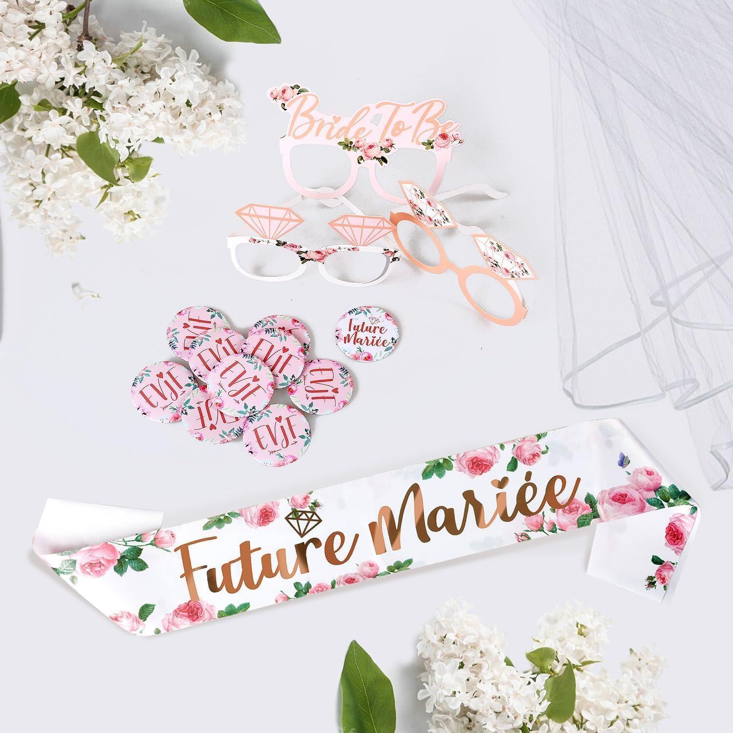 Bride to be Party Deko Set iZoeL Glitzer Rosegold