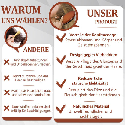 Sleek Look Haarbürste mit Wildschweinborsten, 2er-Pack