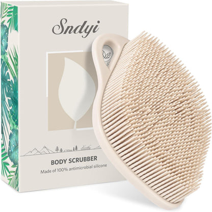 Silikon Duschbürste mit Blatt-Design und Schaumbildenden Borsten