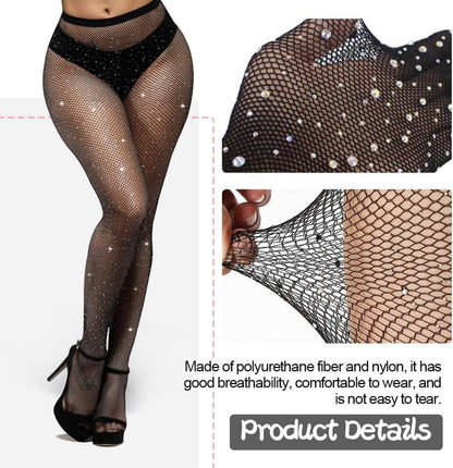 Glitzer Strumpfhose mit Strass - 3er Set in Weiß/Schwarz
