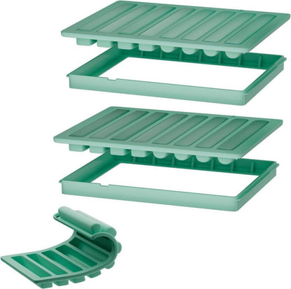 Silikon Eiswürfelform für Trinkflaschen mit Stützrahmen - 2er Set