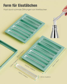 Lange Silikon Eiswürfelform für Trinkflaschen - 2er-Set