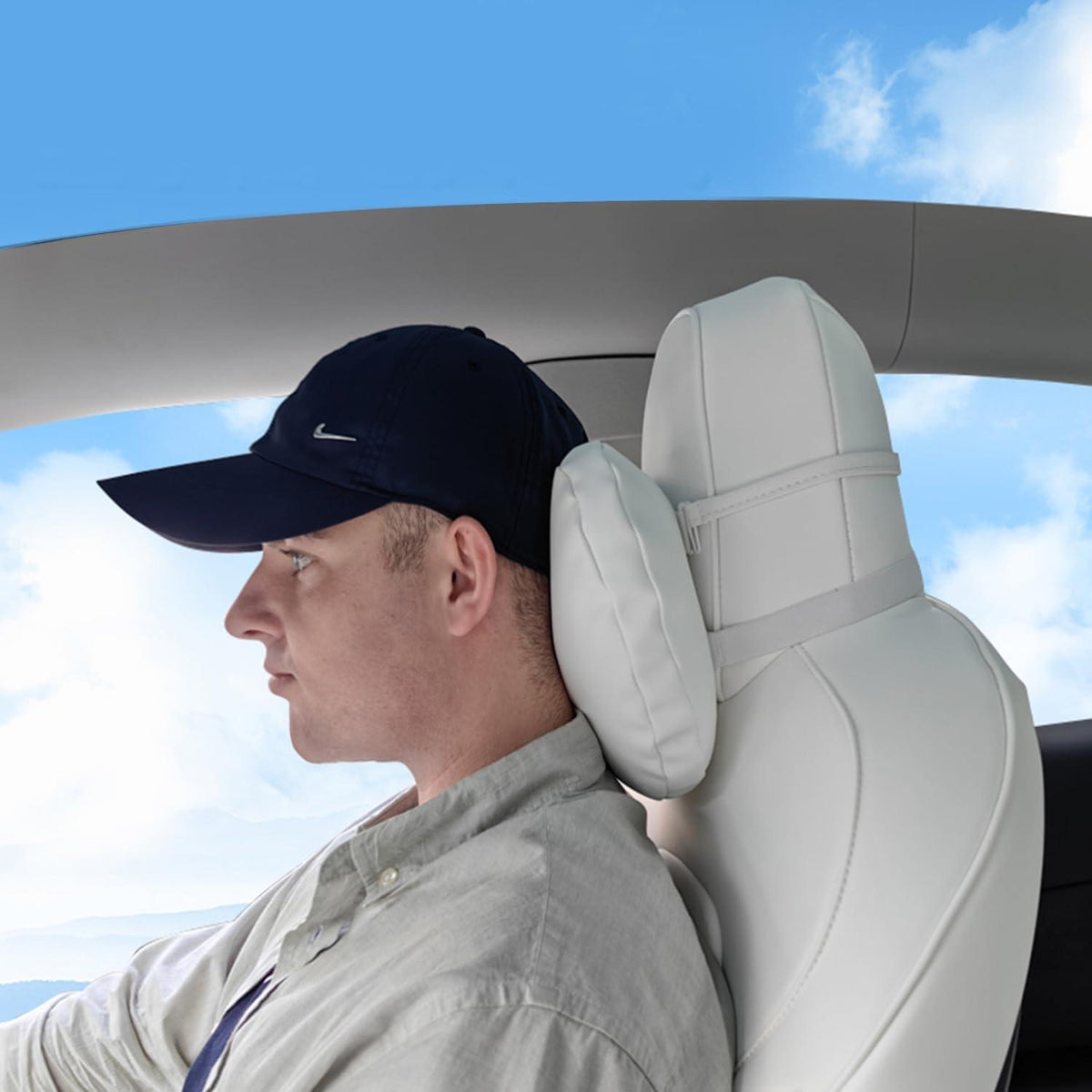 Nackenkissen 2er-Set Nappaleder für Tesla Model 3/Y/S/X