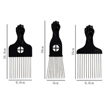 3 Stück Afro Haarkamm Set Metall Schwarz Professionelles