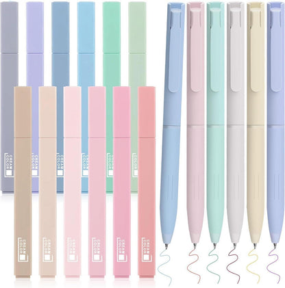 Pastell Textmarker Set 12 Highlighter 6 Fineliner Aesthetic Bible
