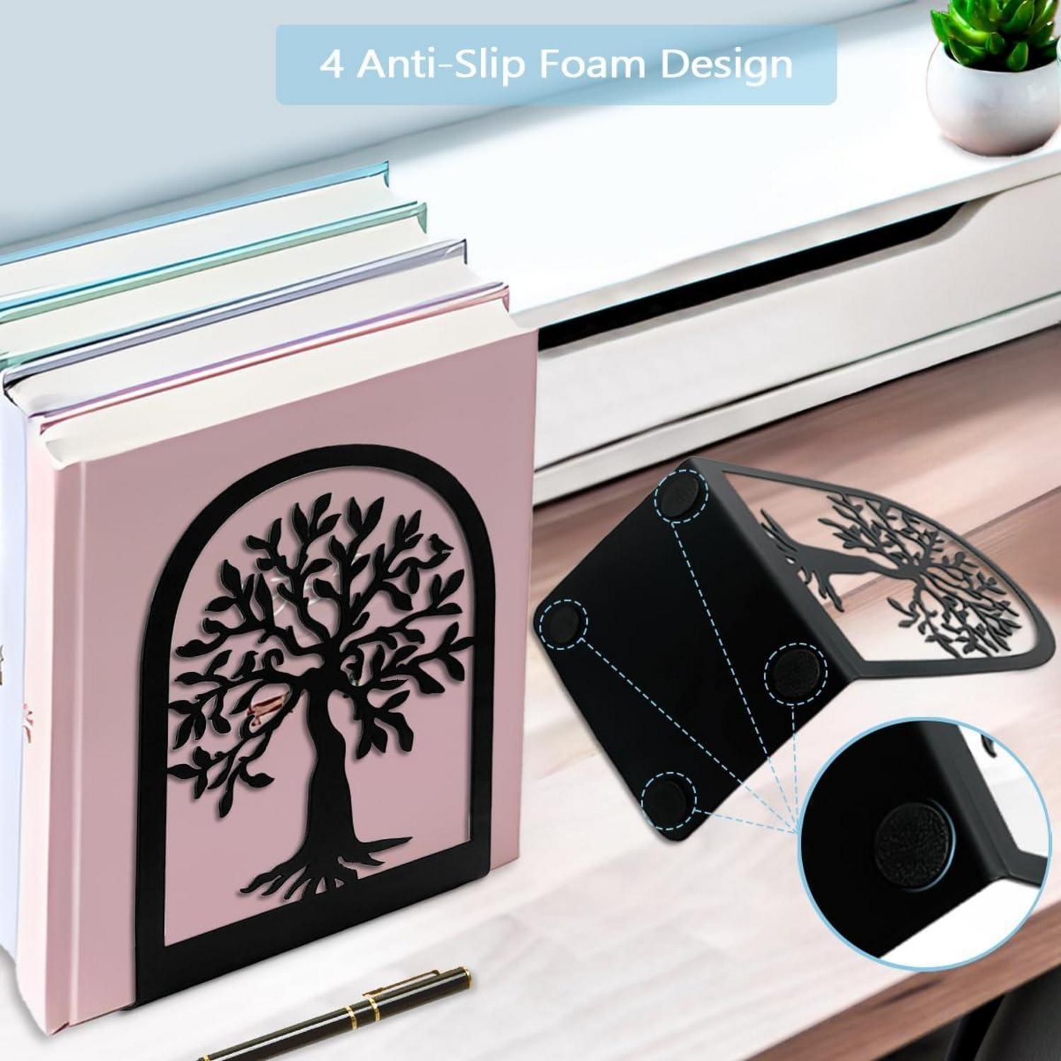 Metallische Buchstützen Set Schwarz 2 Paar Vintage Design