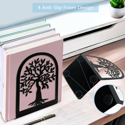 Metallische Buchstützen Set Schwarz 2 Paar Vintage Design