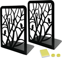 Qualsen Schwarze Metall Buchstützen Baum Vogel Design