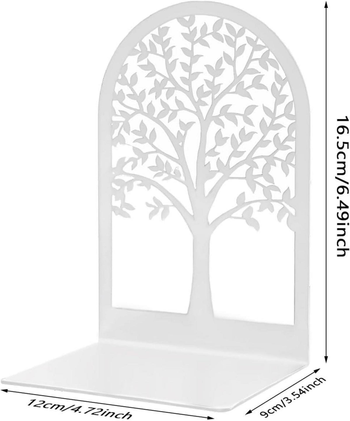 Qualsen Bücherstütze Metall 2 Paar Weiß - Bücherhalter Regal