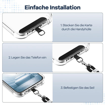 Handykette Universal Patch Schwarz - 2 Stück, Einstellbar, Abnehmbar