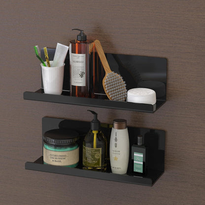 Acryl Wandregal zum Kleben, 2er Set, Schwarz 30cm