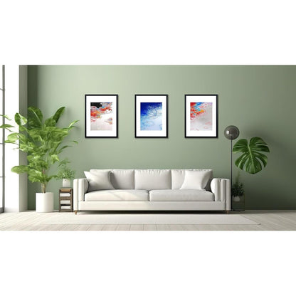 Bilderrahmen 30x40cm Schwarz Passepartout 3er Set