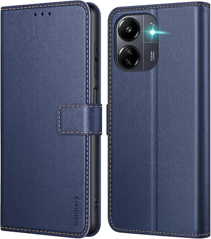 Handyhülle Xiaomi Redmi 13C Leder Klapphülle Blau Standfunktion