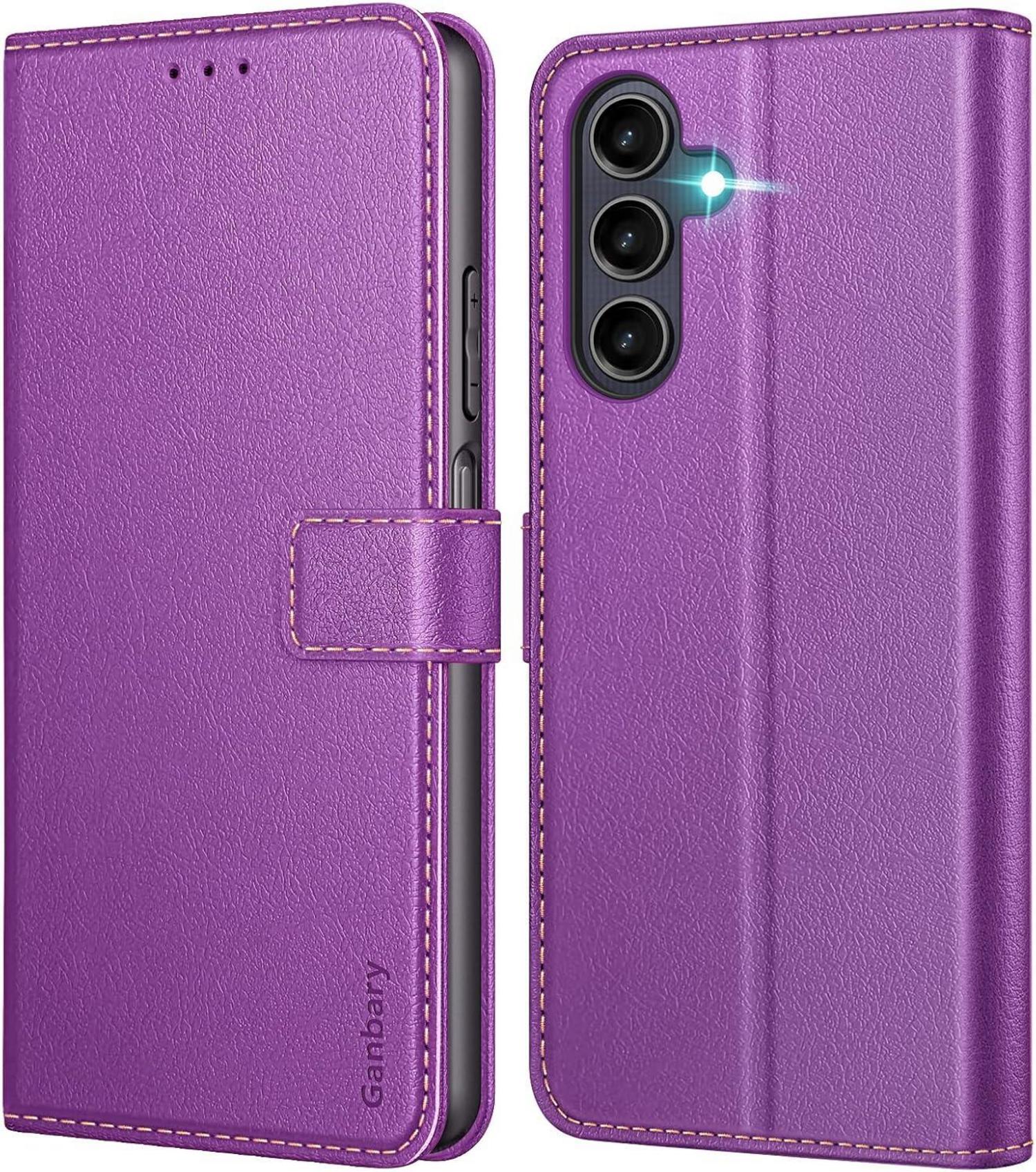 Samsung Galaxy A25 5G Handyhülle Leder Klapphülle Violett