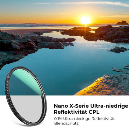 82mm CPL Filter Polfilter Nano-X Serie mit CNC-Rahmen, 28x