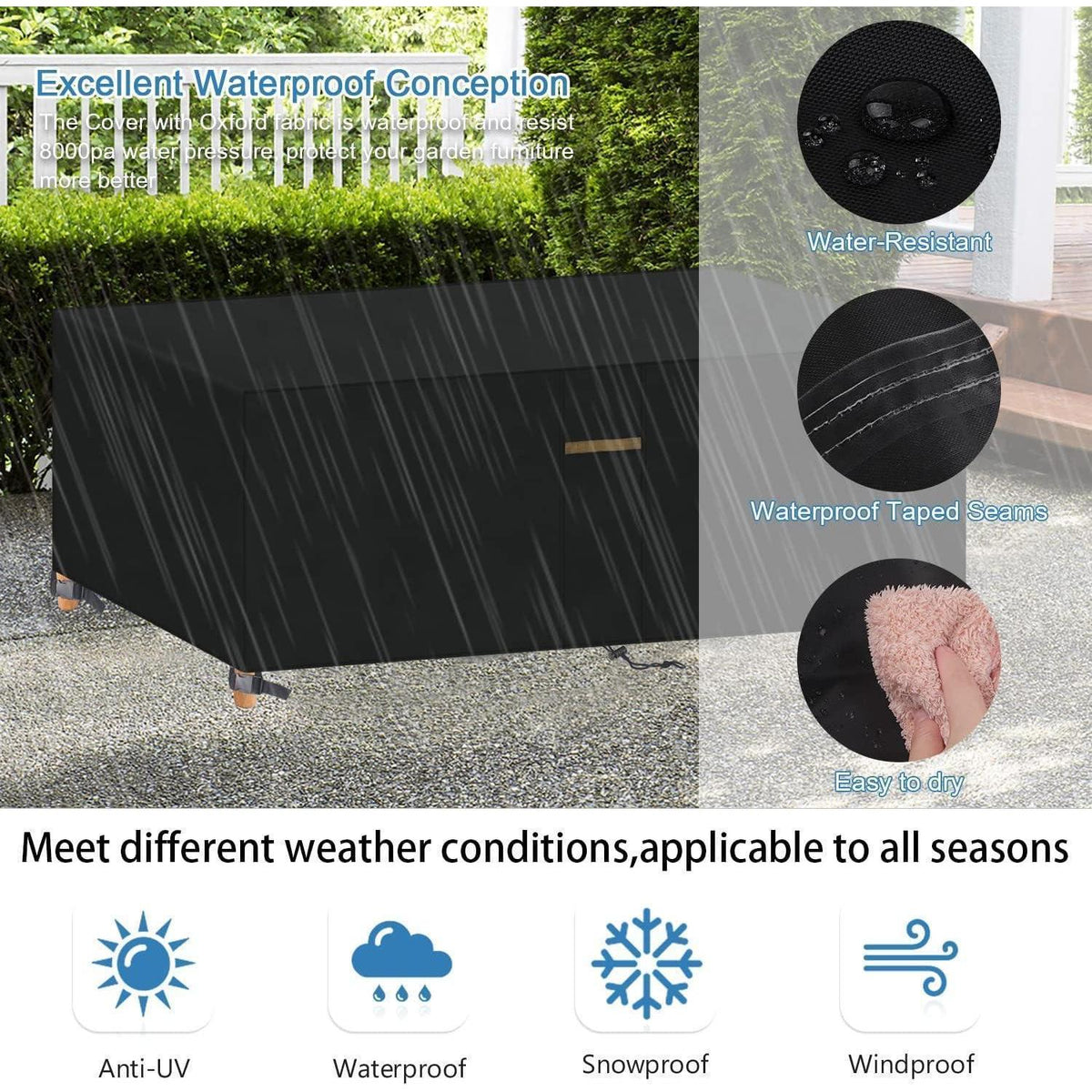 Gartentisch Abdeckplane 200x100x71cm – Winterfest & Wasserdicht
