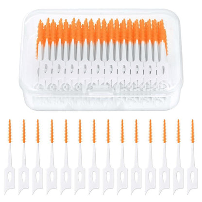 Interdentalbürsten 220 Stück Silikon Zahnzwischenraum Reinigung Stick