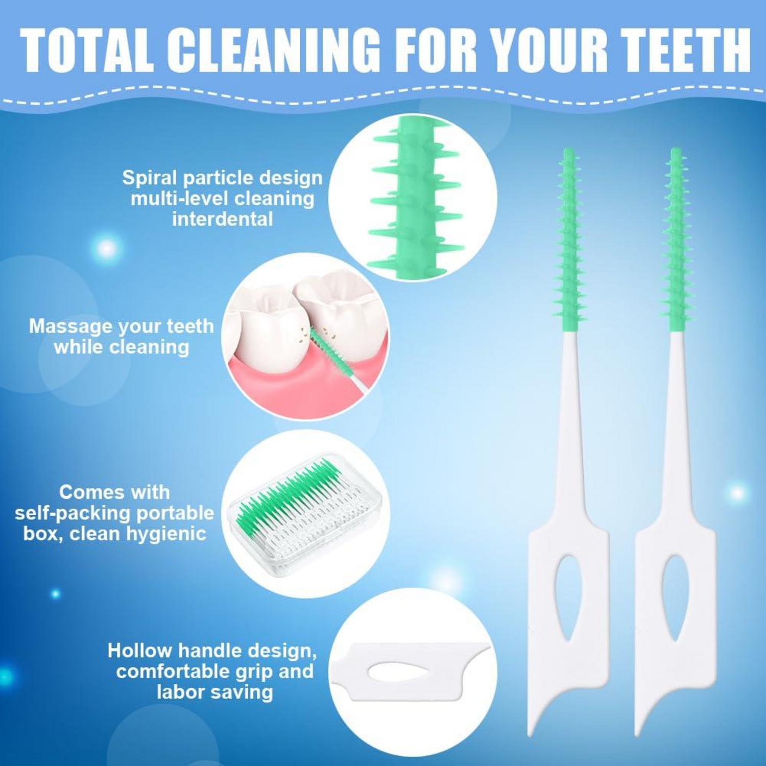 Interdentalbürsten 220 Stück Zahnseide Dentalbürsten Grün