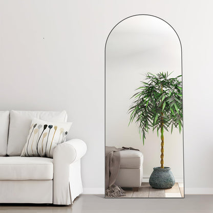 Gewölbter Bodenspiegel 165x60cm – Ganzkörper Spiegel mit Aluminiumrahmen