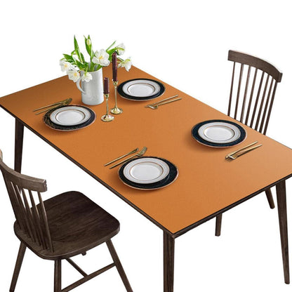 Tischdecke wasserdicht 90x200 cm – Orange in Lederoptik