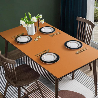 Tischdecke wasserdicht orange 80x180 cm / 180x80 cm in Lederoptik