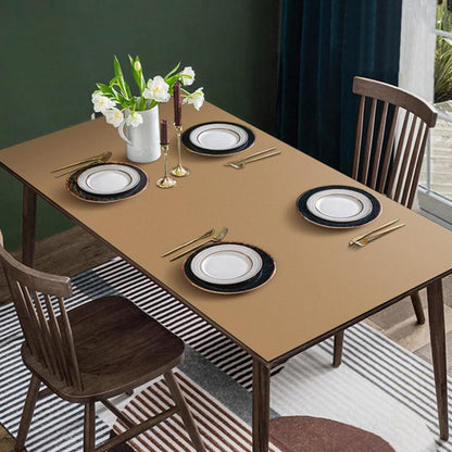 Tischdecke wasserdicht 80x180 cm Khaki in Lederoptik