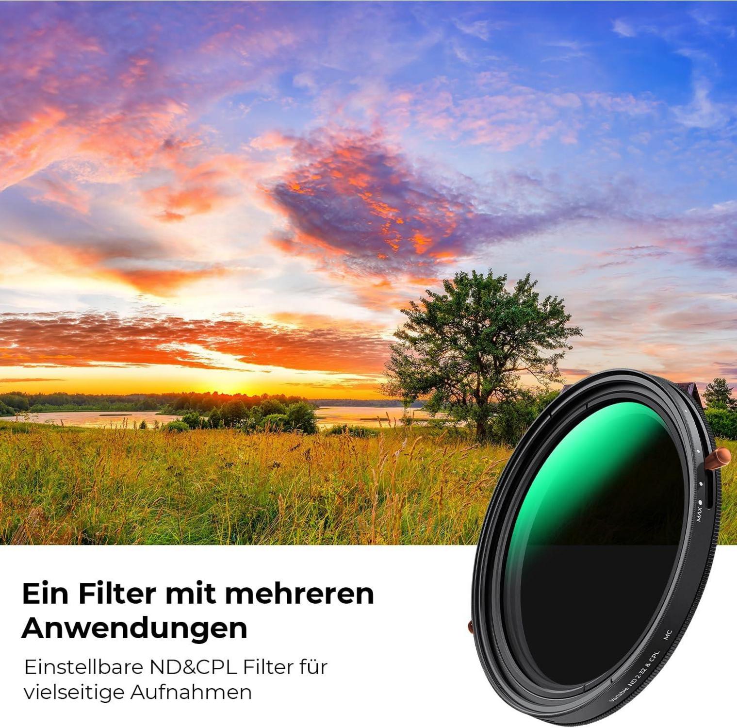 Multifunktionaler 67mm ND CPL Filter 2-in-1 für Videoaufnahmen